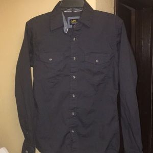 Lee No Tuck LS Shirt Size S Dark Grey